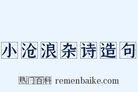 小沧浪杂诗造句是什么意思的图片